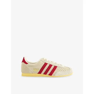 Adidas Originals Womens Adidas Japan Leather Trainers In Warm Vanilla Victory Red