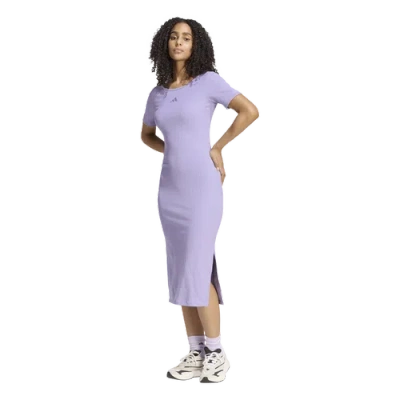 Adidas Originals Womens Adidas Kit Small Logo Rib Dress In Purple