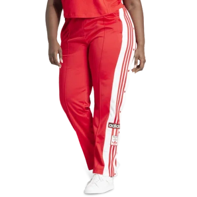 Adidas Originals Straight Trousers With Elastic Waistband And Side Stripes In Better Scarlet
