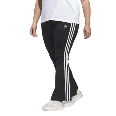 Adidas Originals Womens  Adicolor 3-stripes Flared Leggings (plus Size) In Black