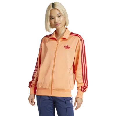 Adidas Originals Womens  Adicolor Firebird Lifestyle Track Top In Semi Coral/team Victory Red