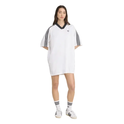 Adidas Originals Womens  Adicolor Football Oversized Dress In White