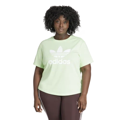Adidas Originals Womens  Adicolor Lifestyle Trefoil Boxy T-shirt In Semi Green Spark
