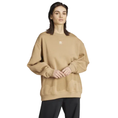 Adidas Originals Womens  Essentials Fleece Oversized Crewneck Sweater In Metallic