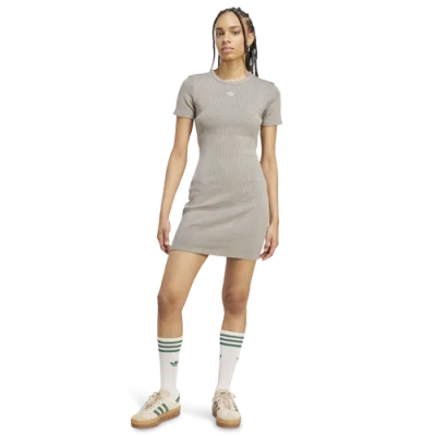 Adidas Originals Womens  Essentials Lifestyle Rib Tank Dress In Gray
