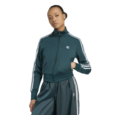 Adidas Originals Womens  Firebird Cropped Track Top In Green
