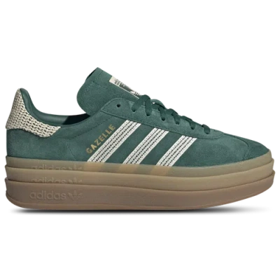 Adidas Originals Womens  Gazelle Bold In Collegiate Green/wonder White/gold Metallic