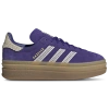 Adidas Originals Womens Gazelle Bold Brand-embellished Suede Low-top Trainers Energy Ink White Collegi In Collegiate Purple/wonder White/gold Metallic