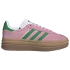 Adidas Originals Gazelle Bold Suede Sneakers In Green/pink/gum