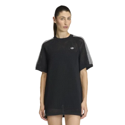 Adidas Originals Womens  Knitted Crochet Dress In Black