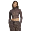 Adidas Originals Leopard-print Turtleneck T-shirt In Multi