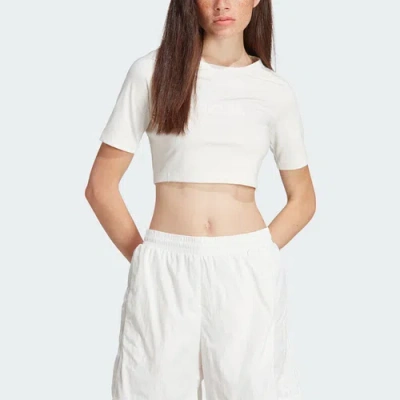 Adidas Originals Womens  Ny Lifestyle Tight T-shirt In Cloud White