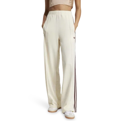 Adidas Originals Womens  Oversized Firebird Pants In Cream White/maroon