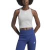 Adidas Originals Adidas Essentials Lifestyle Rib Crop Tank Top In Gray