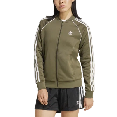 Adidas Originals Womens  Superstar Track Top In Olive Strata