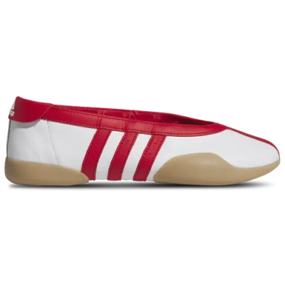 Adidas Originals Taekwondo Mei Leather Ballerina Shoes Contrast Trim In Red