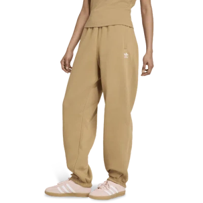 Adidas Originals Womens  Trefoil Essentials Fleece Lifestyle Pants In Neutral