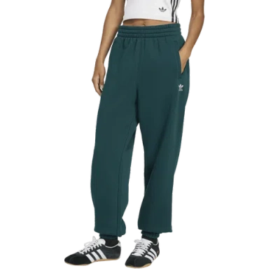 Adidas Originals Womens  Trefoil Essentials Fleece Pants In Blue