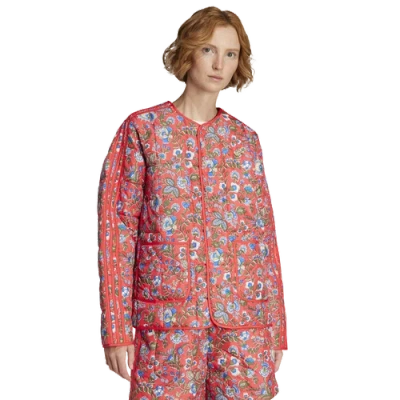 Adidas Originals Womens  X Liberty London Adicolor Down Puffer Jacket In Red