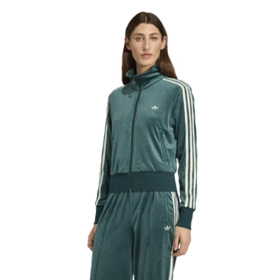 Adidas Originals Adidas Women's X Liberty London Debossed Velvet Firebird Track Top In Green