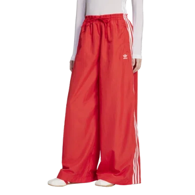 Adidas Originals Womens Adidas Oversized Woven Track Pants In Red/white