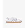 Adidas Originals Womens Adidas Samba Og Logo-print Leather And Suede Low-top Trainers In White Silver Metallic Gr