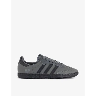 Adidas Originals Womens Samba Og Logo-print Panelled Low-top Trainers Grey Core Black Core Bla