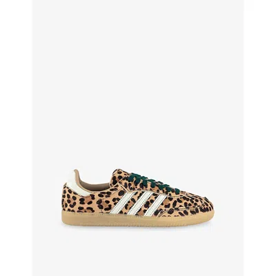 Adidas Originals Handball Spezial Leopard-print Leather Sneakers In Animal Print