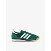 Adidas Originals Womens Collegiate Green White O Sl 72 Suede And Mesh Low-top Trainers In Collegiate Green White O