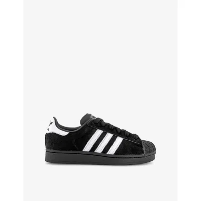 Adidas Originals Womens Adidas Superstar Ii Pony-hair Leather Low-top Trainers In Black