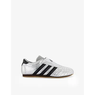 Adidas Originals Womens Silver Metallic Core Bla Taekwondo Metallic Leather Low-top Trainers