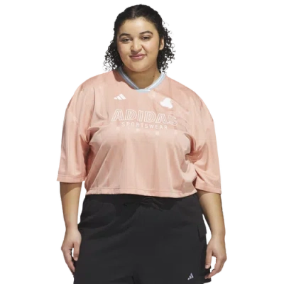 Adidas Originals Womens Adidas Tiro 3-stripes Oversized Jersey In Ambient Blush/ash Grey
