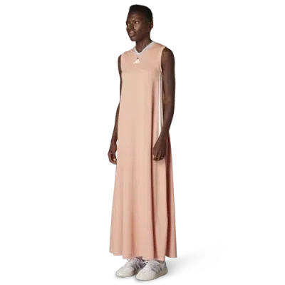 Adidas Originals Womens Adidas Tiro Cut 3-stripes Soft Mesh Dress In Ambient Blush/white