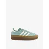 Adidas Originals Womens Ash Green Offwhite Gum Gazelle Bold Suede Low-top Trainers Eur 38.5 / 5.5 Uk In Blue