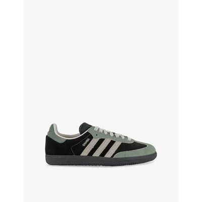 Adidas Originals Womens Adidas Samba Og Suede Low-top Trainers In Black Alumina Silver Gre