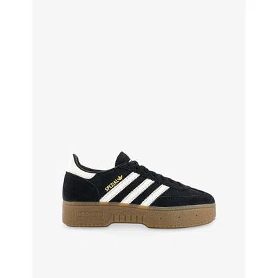 Adidas Originals Womens Black White Gum Handball Spezial Bold Suede Trainers Eur 39 / 6 Uk