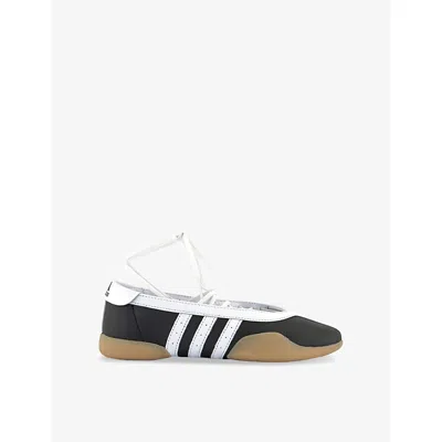 Adidas Originals Womens Black White Gum Taekwondo Mei Leather Ballet Flats