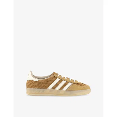 Adidas Originals Womens Brown Desert Wonder Whit Gazelle Indoor Textured Woven And Suede Low-top Trainers Eur 42/ 9 U