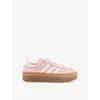 Adidas Originals Womens Adidas Gazelle Bold Suede Low-top Trainers In Clear Pink Cream White G