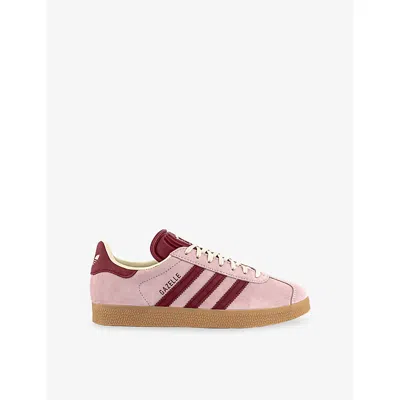 Adidas Originals Womens Gazelle Suede Trainers Clear Pink Noble Maroon In Black