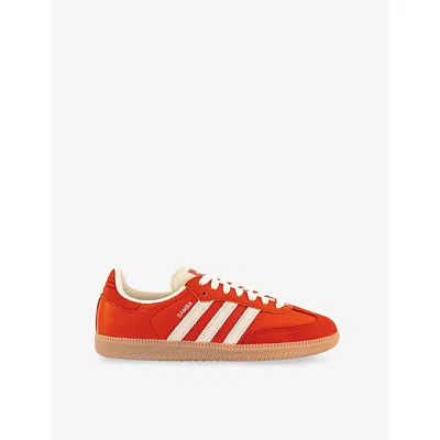 Adidas Originals Womens Adidas Samba Og Leather Low-top Trainers In Collegiate Orange Cream