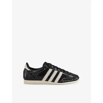 Adidas Originals Womens Japan Leather Trainers Core Black Core Black Of In Animal Print