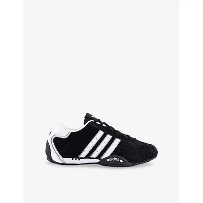 Adidas Originals Womens Adidas Adiracer Suede Low-top Trainers In Core Black White Silver