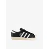 Adidas Originals Womens Core Black White Superstar Vintage Logo-print Leather Low-top Trainers In Core Black White
