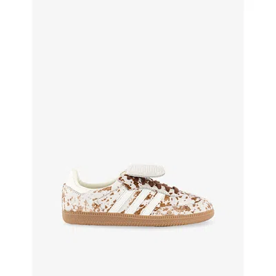 ADIDAS ORIGINALS WOMENS COW PRINT OFFWHITE LUCID SAMBA LT LEATHER TRAINERS