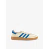 Adidas Originals Womens Cream White Blue Handball Spezial Suede And Knitted Low-top Trainers Eur 39 / 6 Uk