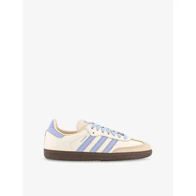 ADIDAS ORIGINALS WOMENS CREAM WHITE VIOLET TONE SAMBA OG LEATHER LOW-TOP TRAINERS EUR 39 / 6 UK