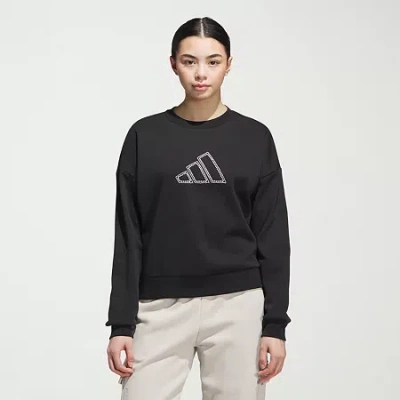 Adidas Originals Womens Crew Neck Long Sleeve Sweatshirt In Black