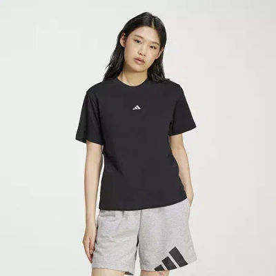 Adidas Originals Womens Adidas Essentials Small Logo Cotton T-shirt In Black