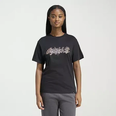Adidas Originals Womens Crew Neck Short Sleeve Active T-shirt In Black